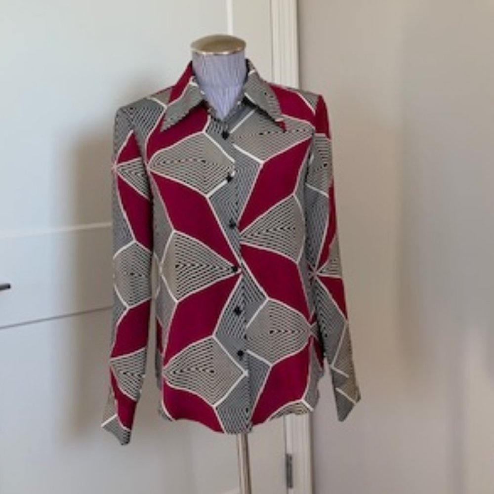 Geometric Pattern Blouse - Medium
